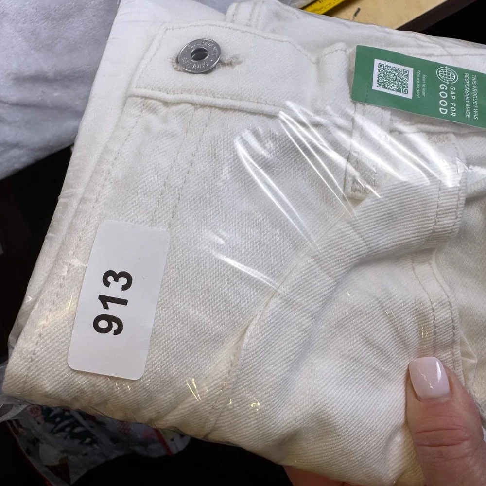 Gap Womens Wide Baggy‎ Low Rise Cargo Pants Off White Size 29/8 NEW